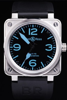 Black Rubber Band Top Quality BR01-92 Dial Limited Edition Luxury 4198 Bell Ross Replica For Sale