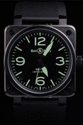 Black Rubber Band Top Quality Carbon-Green Steel Luxury 4189 Bell Ross Replica For Sale