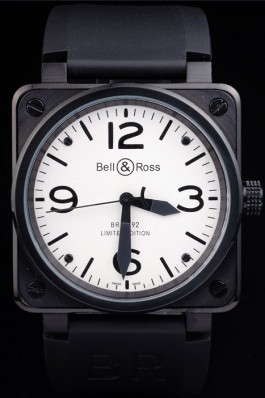 Black Rubber Band Top Quality Carbon-White Steel Luxury 4187 Bell Ross Replica For Sale