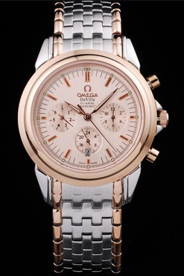 Gold Stainless Steel Band Top Quality Men's Omega DeVille Luxury 4730 Omega Replica Watch