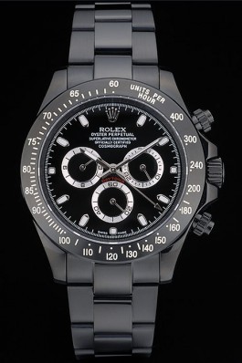 Replica Rolex Daytona Black Ion Plated Tachymeter Black Stainless Steel Strap Black Dial 80247 Watches