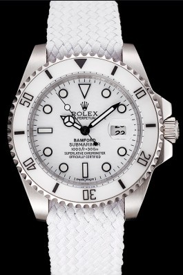 Replica Rolex Submariner Bamford White Dial White Fabric Bracelet 1453867 Watches