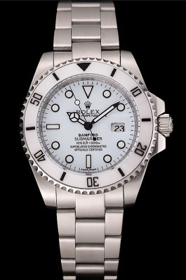 Swiss Replica Rolex Submariner Bamford White Dial Stainless Steel Bracelet 1453978 Watches